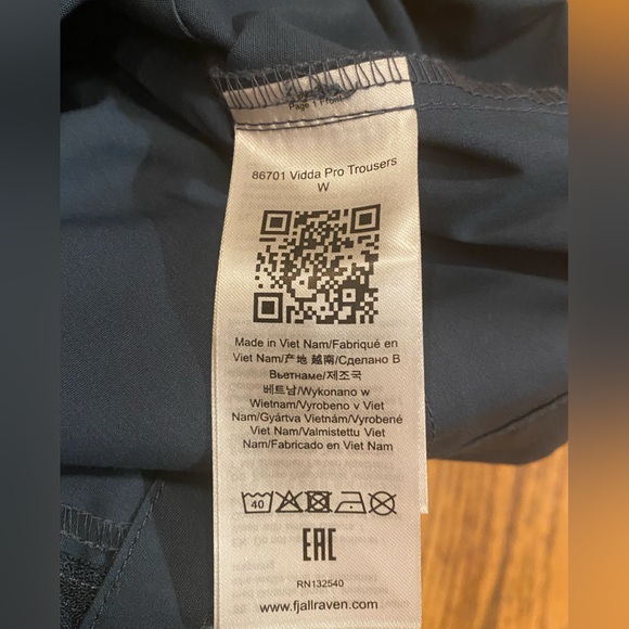 NWT Fjallraven Vidda Pro Trousers G1000 Mountain Blue Sz Women’s 12  Inseam 32 - Picture 12 of 15